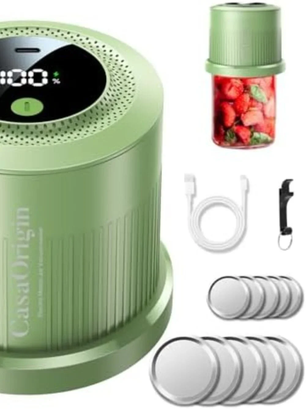 Mason Jar Vacuum Sealer Kit, Electric Sealer for Wide, Regular Mouth Mason Jars